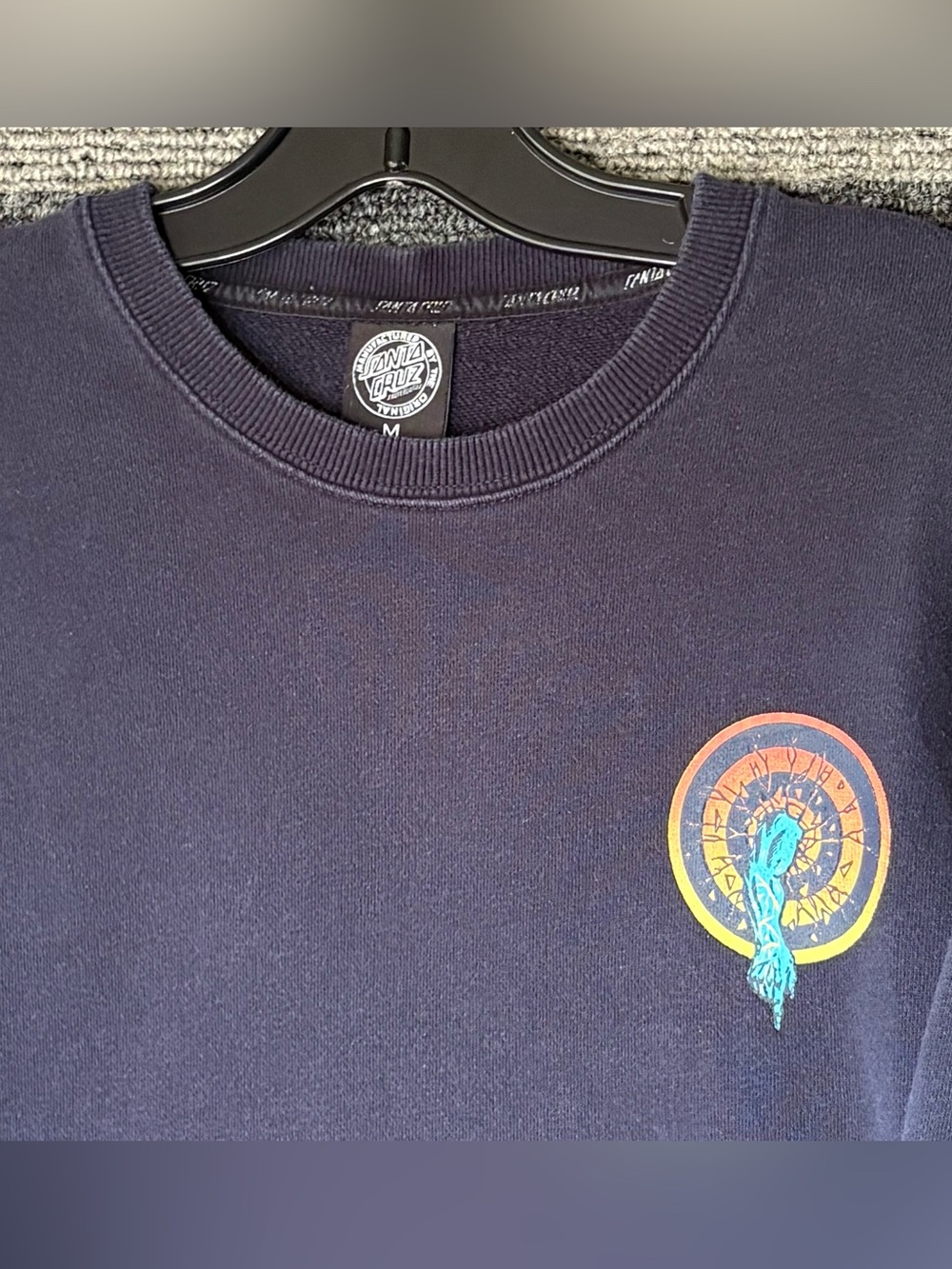 Santa Cruz Skateboards Navy Blue Crewneck Sweatshirt Men’s Medium - Picture 2 of 7